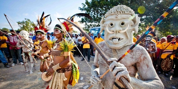 The opening ceremony of the arts and culture festival at Port Moresby. Photo / Faanati Mamea