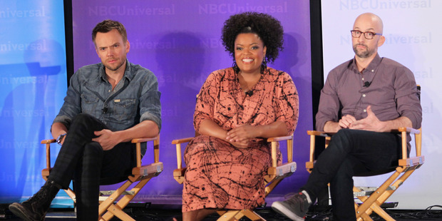 Joel McHale, Yvette Nicole Brown and Jim Rash of NBC's 'Community'. Photo / AP