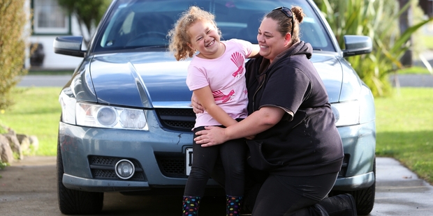 Angela Peck reckons while she only has to have annual Warrant of Fitness checks done annually she will continue six-monthly checks to keep her daughter Aiyana safe. Photo/Michael Cunningham