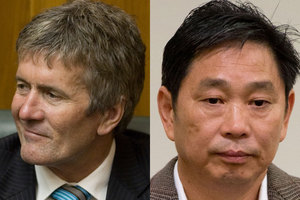 Former Labour Minister Damien O'Connor and Chinese businessman Donghua Liu. File photo / NZ Herald