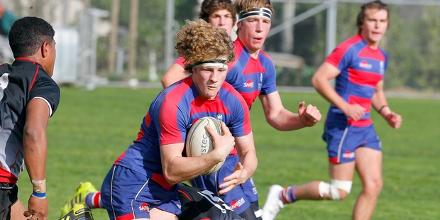 Bethlehem College loosie Thomas Allen put in a powerful performance against Mount Maunganui College. Photo/Andrew Warner