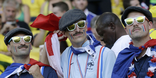 France fans cheers on their side in Brazil. Photo / AP