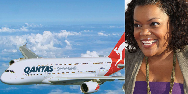 Actress Yvette Nicole Brown tweeted it was 'scary' after a pipe burst sending water pouring through the flight from LA. Photo / Getty Images