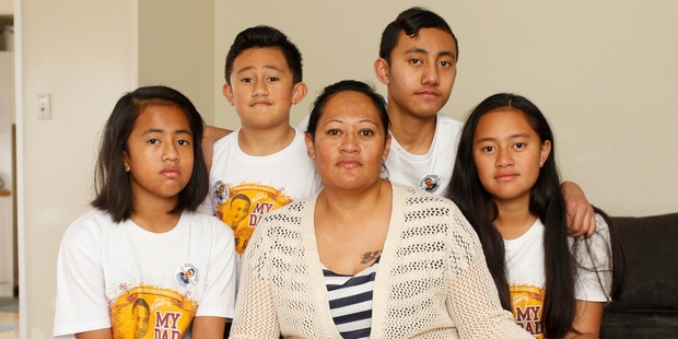 Widow Cally Ruahe and family travelled to Tonga to see two local police officers sentenced for manslaughter.
Photo / Chris Gorman