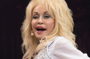 Dolly Parton performs on the main Pyramid stage at Glastonbury music festival. Photo/AP