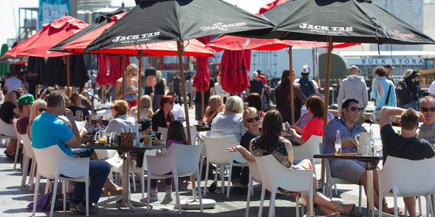 People dining at the Wynyard Quarter. Photo / NZ Herald
