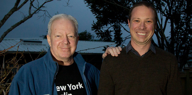 Sam Woolford (right) now knows his new neighbour Kevin Walker a lot better. Photo / Sarah Ivey