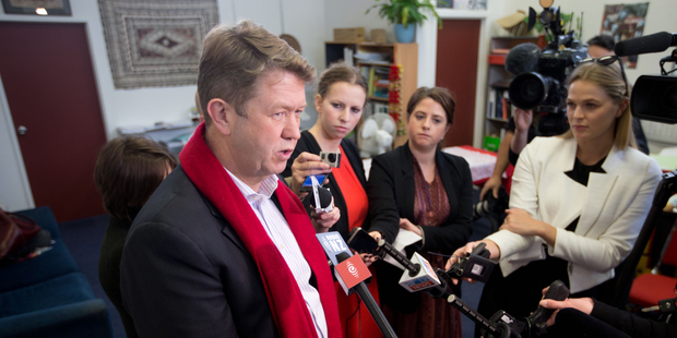 Labour Party leader David Cunliffe holds a press conference at his electorate office in reaction to the National Party polices announced at their Party conference. Photo / NZ Herald