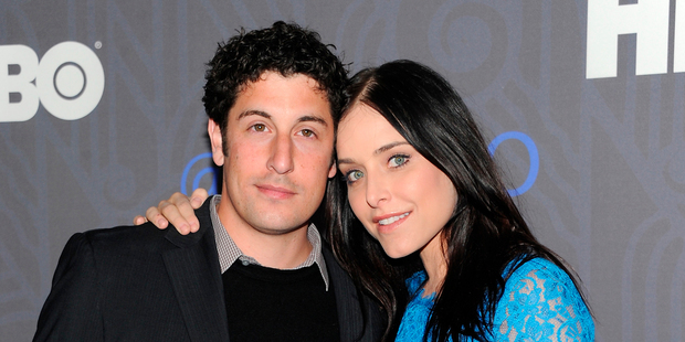 Actor Jason Biggs and wife, actress Jenny Mollen. Photo / AP