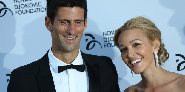 July 8, 2013 file photo, Novak Djokovic and Jelena Ristic at a Gala dinner at the Roundhouse in Camden, north London. Photo / AP