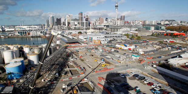 Construction work continues at Wynyard Quarter, in Auckland. Photo / Richard Robinson.