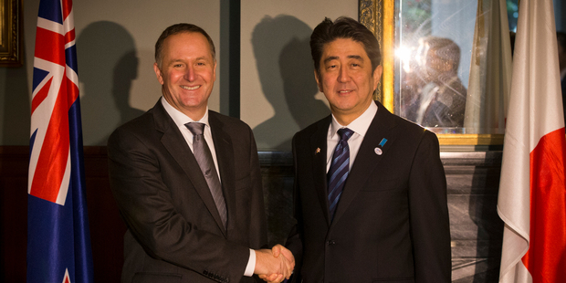 New Zealand Prime Minister John Key and His Excellency Shinzo Abe Prime Minister of Japan