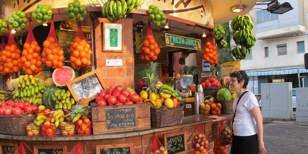 Yael Shochat at Tamara's Juice Bar in Tel Aviv. Picture / Supplied