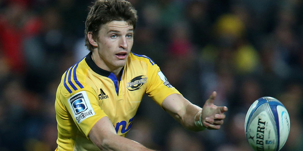 Beauden Barrett has re-committed to the Hurricanes for the next two years. Photo / Getty