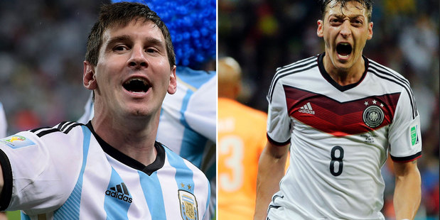 Argentina will face Germany in the World Cup final on Monday morning. Adidas is the sponsor of both teams. Photos / AP
