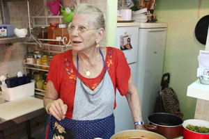Julie Ozon's kitchen at her tiny Carmel market restaurant. Picture / Supplied