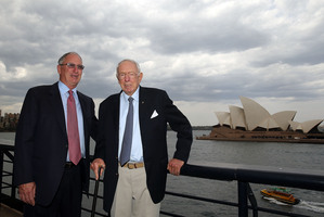 Sandy Outley and Bob Oatley. Photo / Getty Images