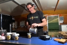WARM INSIDE: Dave Robertson in the mobile Espresso Man coffee cart, where he will hove-to in Central Hawke's Bay while the bad weather passes so that he cane resume his run-walk-bike journey from North Cape to Bluff. WARM INSIDE: Dave Robertson in the mobile Espresso Man coffee cart, where he will hove-to in Central Hawke's Bay while the bad weather passes so that he cane resume his run-walk-bike journey from North Cape to Bluff.