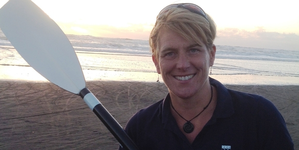 Tara Remington has battled huge seas to raise money for Charlotte Cleverley-Bisman. Photo / Richard Robinson