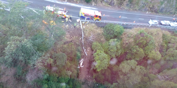 A picture of the crash site taken from the Westpac Rescue Helicopter.