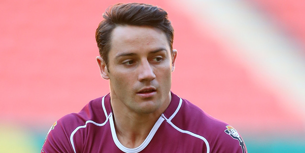 Cooper Cronk during the Queensland Maroons State of Origin Captain's Run. Photo / Getty Images