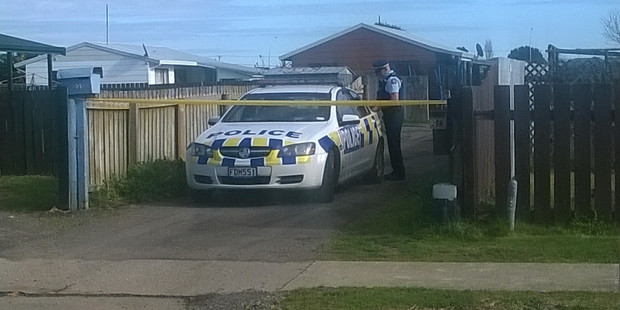 The scene of the homicide investigation in Opotiki. Photo / Katee Shanks