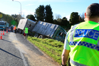 Two trucks collided north of Te Puke at 2.20pm yesterday. It was the first of two crashes near the township. Four people were injured in the second crash which involved a seven-car collision south of Te Puke last night. Photo/George Novak Two trucks collided north of Te Puke at 2.20pm yesterday. It was the first of two crashes near the township. Four people were injured in the second crash which involved a seven-car collision south of Te Puke last night. Photo/George Novak