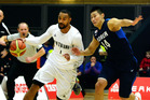 Mika Vukona tries to get away from Se Keun Oh during last night's basketball game, when the Tall Blacks took on South Korea at ASB Arena. Photo/George Novak Mika Vukona tries to get away from Se Keun Oh during last night's basketball game, when the Tall Blacks took on South Korea at ASB Arena. Photo/George Novak