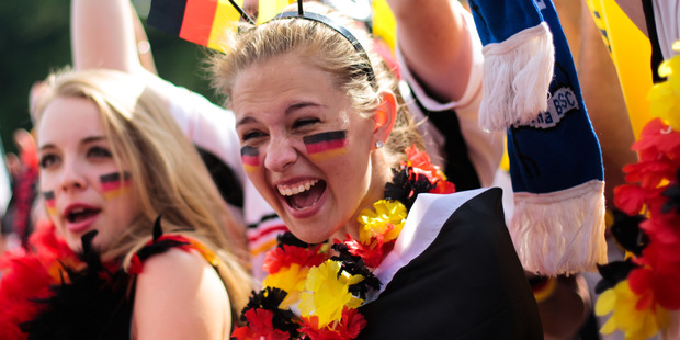 World Cup victories have coincided with periods of economic prosperity in Germany in the past. Photo / AP