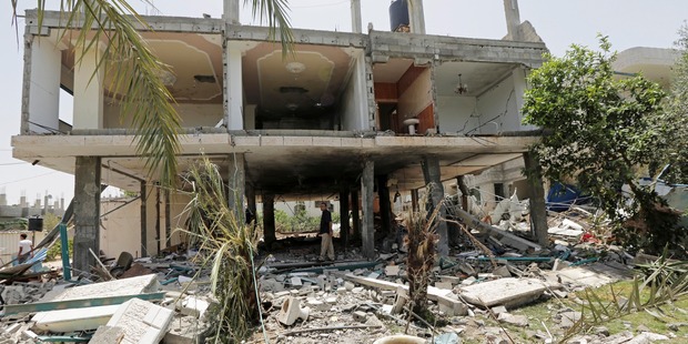 The Mobarat Felestin centre for the disabled was reduced to rubble by an Israeli missile strike. Photo / AP