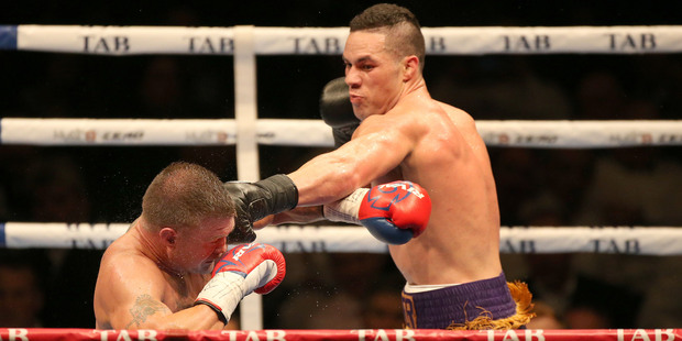 Joseph Parker's camp is keen to maintain momentum after his stunning performance against Brian Minto (left) in Manukau a fortnight ago. Picture / Peter Meecham