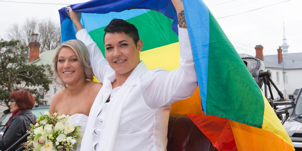 Melissa Ray and Tash Vitali, right, tied the knot on the day same-sex marriage became legal last August, but the NZ Herald have reported the pair might have parted ways.