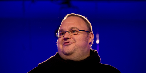 Kim Dotcom, during the official announcement of Laila Harre's leadership of the fledgling Internet Party. Photo / Brett Phibbs