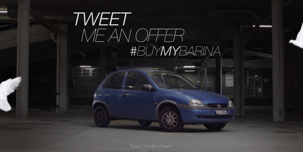 An Australian man has gone all out to sell his 1999 Holden Barina. Photo / Supplied