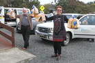 Te Hiku Community Board chairman Lawrie Atkinson and member Adele Gardner bearing gifts for storm victims at Pukenui. Photo/Petrina Hodgson Te Hiku Community Board chairman Lawrie Atkinson and member Adele Gardner bearing gifts for storm victims at Pukenui. Photo/Petrina Hodgson