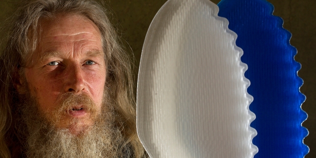 Roy Stuart uses 3D printing technology for his fins. Photo / Alan Gibson