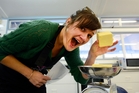 Ruth Keber measures out the butter for her roux when volunteering for Bellyful as part of Bay of Plenty Times Gives Back. PHOTOS/GEORGE NOVAK Ruth Keber measures out the butter for her roux when volunteering for Bellyful as part of Bay of Plenty Times Gives Back. PHOTOS/GEORGE NOVAK