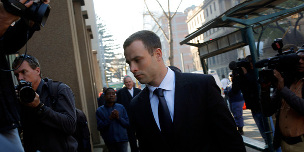 Oscar Pistorius was questioned about his murder trial at a nightclub, which ended in an argument. Photo / AP