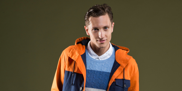 Lacoste cable knit jumper, $269. Ben Sherman jacket, $240. Bing Harris & Co desert boots, $90. Photo / Greg Bowker