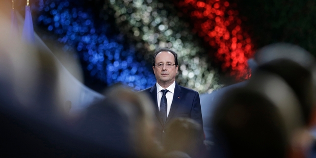 Francois Hollande's hopes of riding out the storm were shattered with the hospitalisation of Valerie Trierweiler. Photo / AP