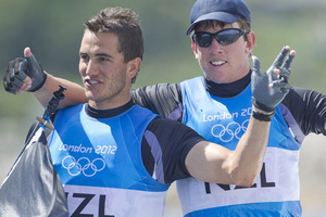Peter Burling and Blair Tuke claimed silver in London in the 49er class. Photo / onEdition