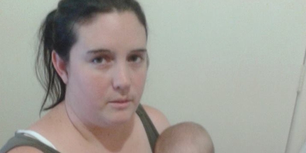 Marissa Beesley with baby Ella Rose, who fell ill in Kaitaia.