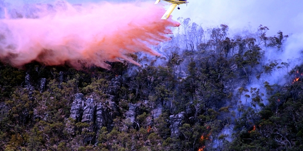 Planes are being used to help fight the fires in Victoria's Grampians region. Photo / AP