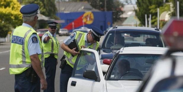 Expect to see plenty more of this - a warrant, registration and licence checkpoint being carried out in Napier South.
