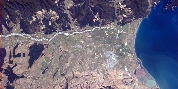 A photo of the Marlborough region taken from the International Space Station by Commander Chris Hadfield in April 2013. Photo / Supplied via twitter handle @Cmdr_Hadfield