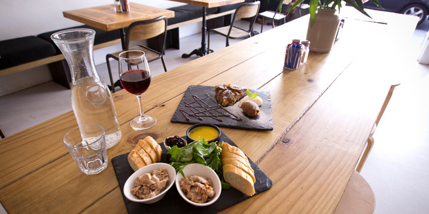 The duck and goose platter and the tarte tatin from Petit Bocal cafe in Sandringham. Photo / Dean Purcell