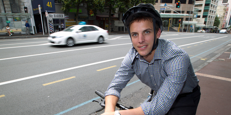 New Zealand Herald reporter Nicholas Jones normally catches the bus to work. Photo / Richard Robinson