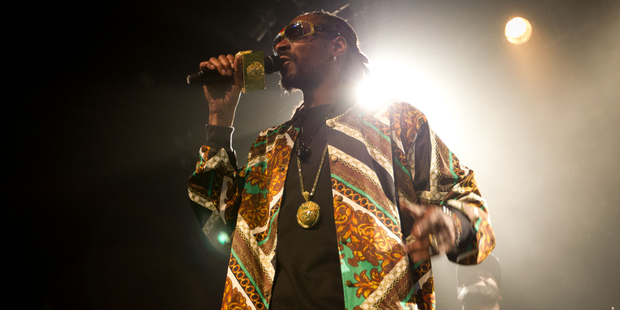 Snoop Dogg, who recently adopted the moniker of Snoop Lion plays a laid back set at the Powerstation. Photo / Richard Robinson