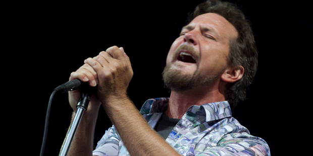 Eddie Vedder of Pearl Jam performs at the Big Day Out. Photo / Natalie Slade