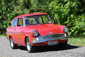 Justin Marsh says he gets plenty of smiles, toots and stories when driving his Ford Anglia 105E. Photos / Jacqui Madelin